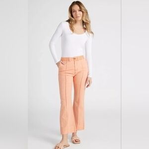 Habitual HR Cotton Linen Blend Cropped Kick Flare Pants Front Seam Braided 8/29